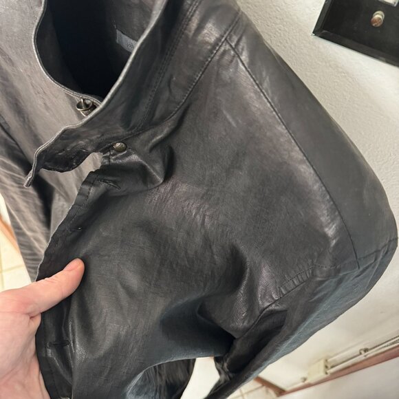 JOHN VARVATOS Waxed Coated Linen Shirt Jacket (sz. 48) - Picture 3 of 12